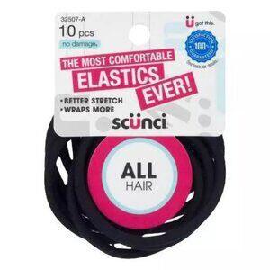 Scunci No Damage All Hair No Damage Hair Elastics Black 10 Ct